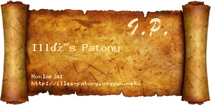 Illés Patony névjegykártya